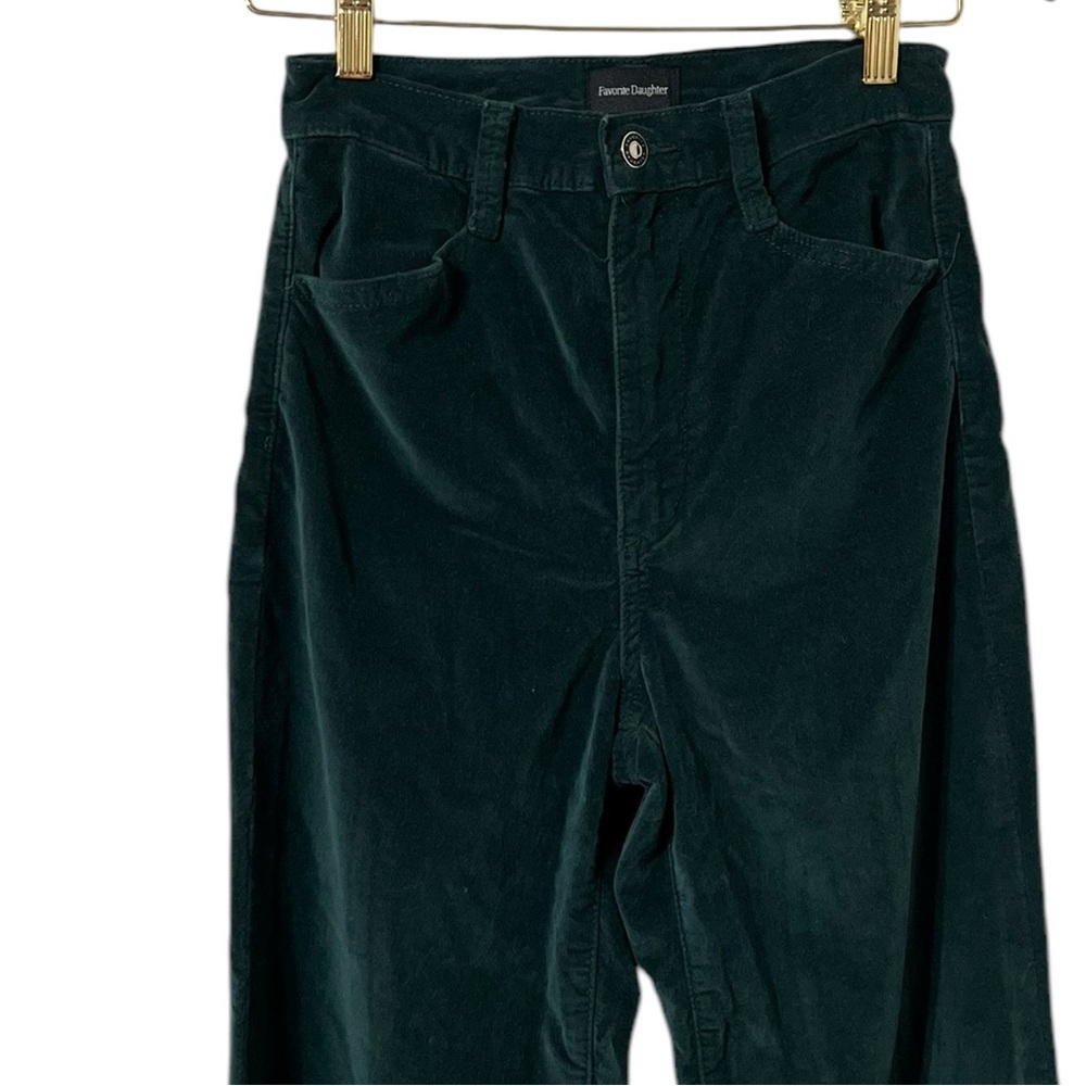 FAVORITE DAUGHTER Misha Super High Rise Wide Leg Hayward Green Corduroy Pants - Picture 2 of 8